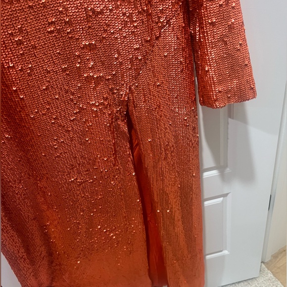 Red sequin ASOS dress size 4 maxi with slit - Picture 5 of 9